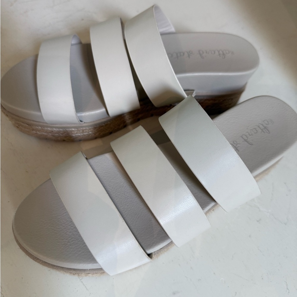 Altar’d State Off-White Strappy Espadrille Sandals, Size 8.5